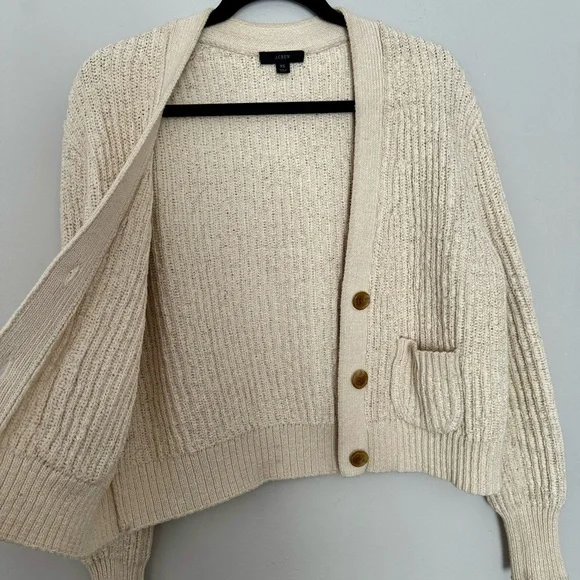 J. CREW Cropped Patch Pocket Beach Cardigan Sweater - Picture 6 of 14